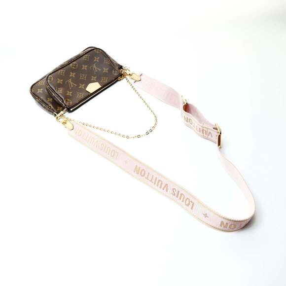 Louis Vuitton Multi Pochette Accessoires Monogram Pink Shoulder Bag Brown - Picture 8 of 12